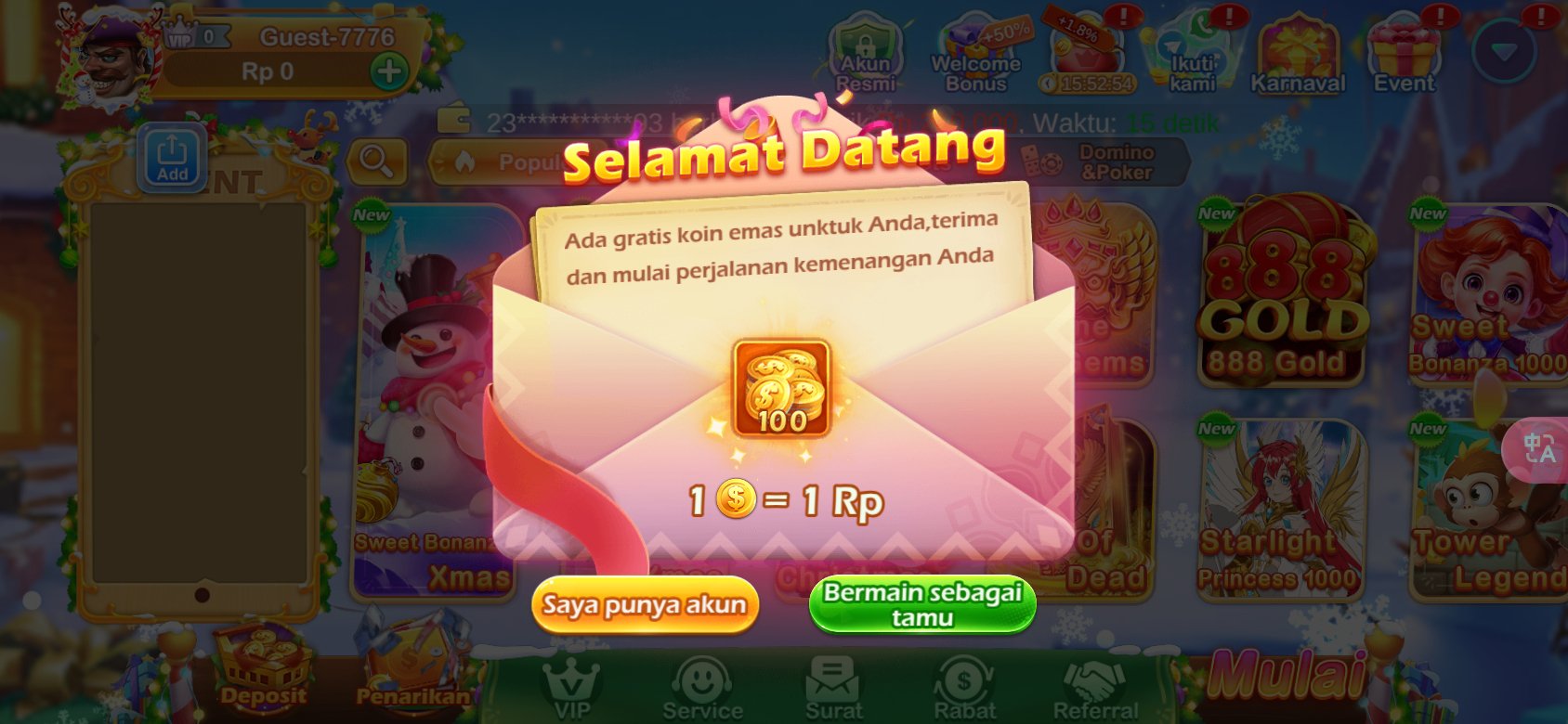 Mainkan game kasino terbaik dan dapatkan 100 koin emas gratis di 0525.