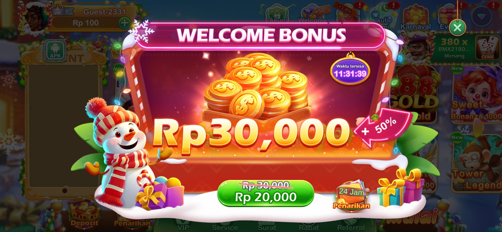 Klaim bonus Rp30,000 dengan promo tambahan +50% di 0525.